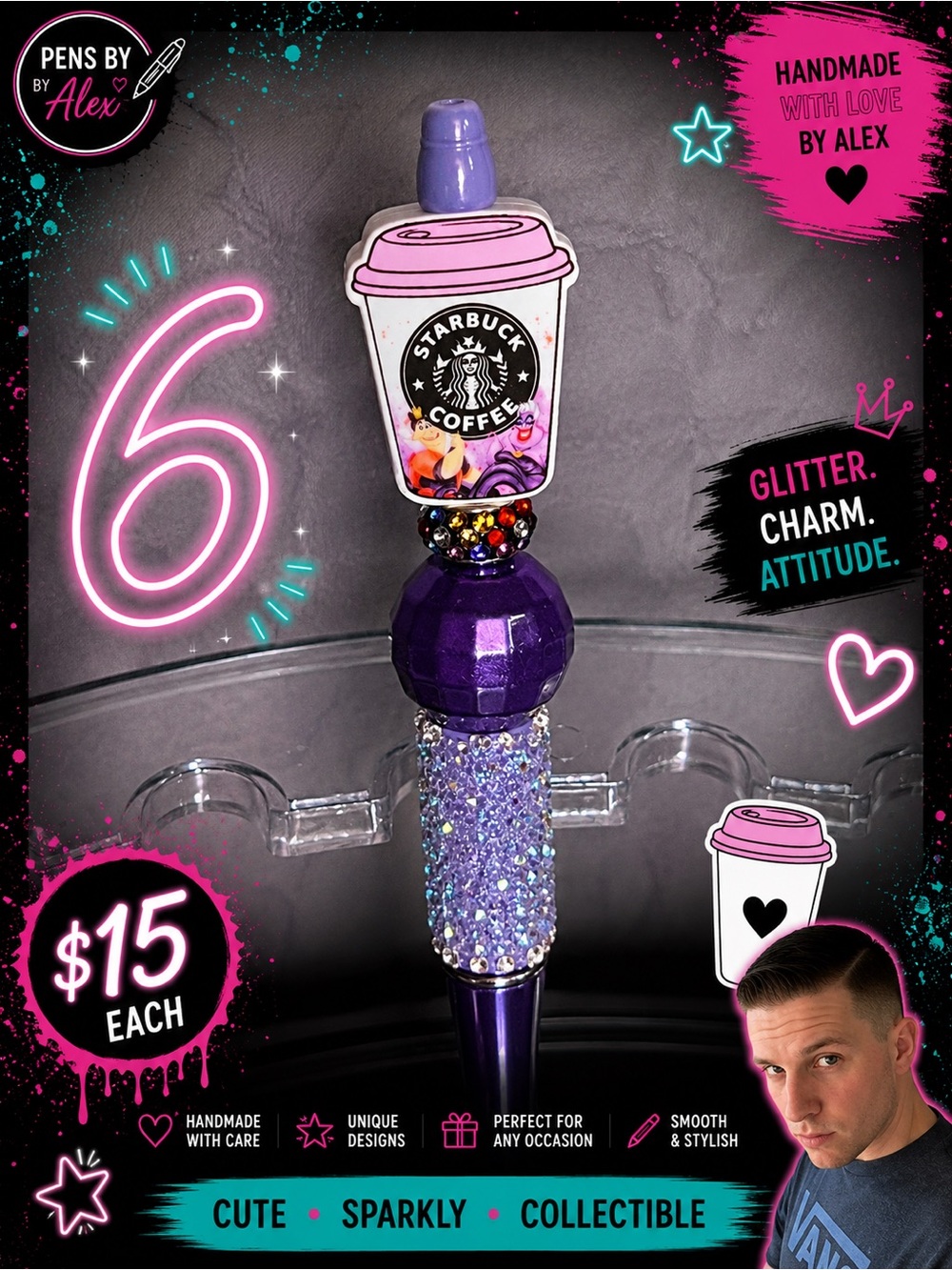 Pens By Alex - Coffee & Characters - Pick 1 - Picture 7 of 9